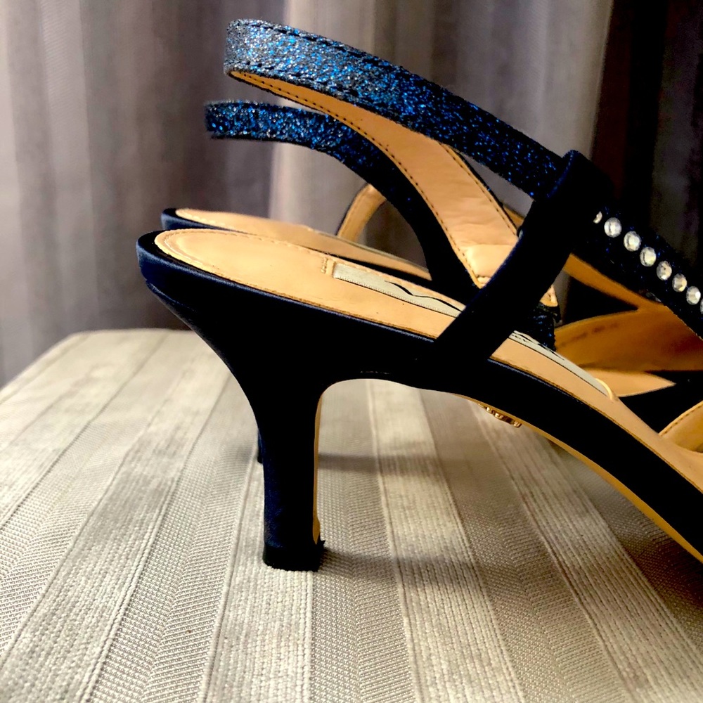 Navy satin heels - Picture 5 of 6